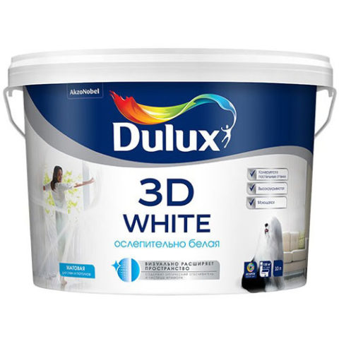 Краска Dulux 3D White ослепительно белая база BW 10 л.
