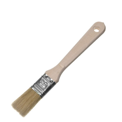 Кисть плоская Wenzo 25 мм натуральная щетина деревянная ручка