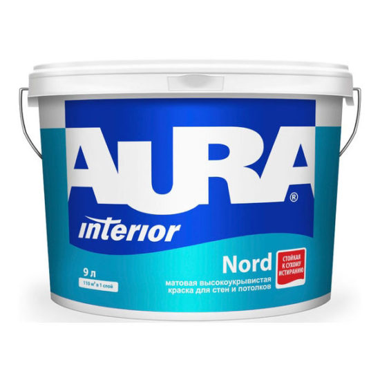 Краска Aura Nord интерьерная белая 9 л.