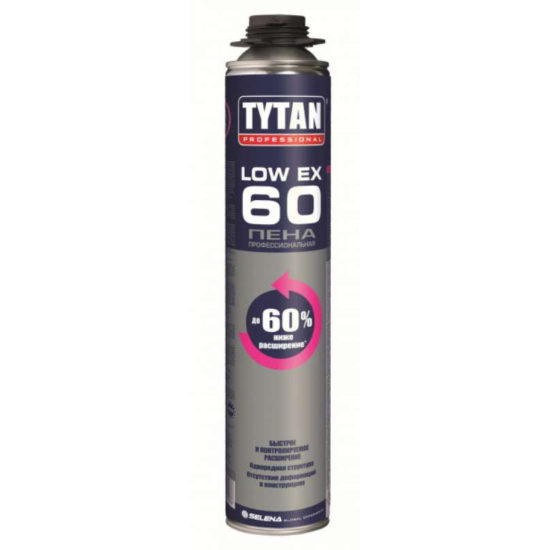 Пена монтажная Tytan O2 Low Expansion 60 профессиональная 750 мл.