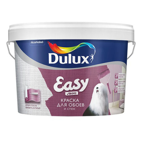Краска Dulux Easy для обоев и стен матовая база BW 10 л.