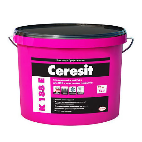 Клей для напольных ПВХ покрытий Ceresit K 188 E 12 кг.