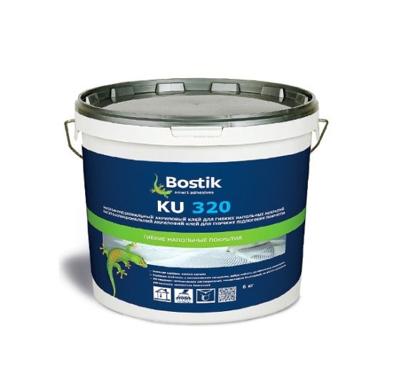 Клей для напольных покрытий Bostik KU 320 универсальный 6 кг.