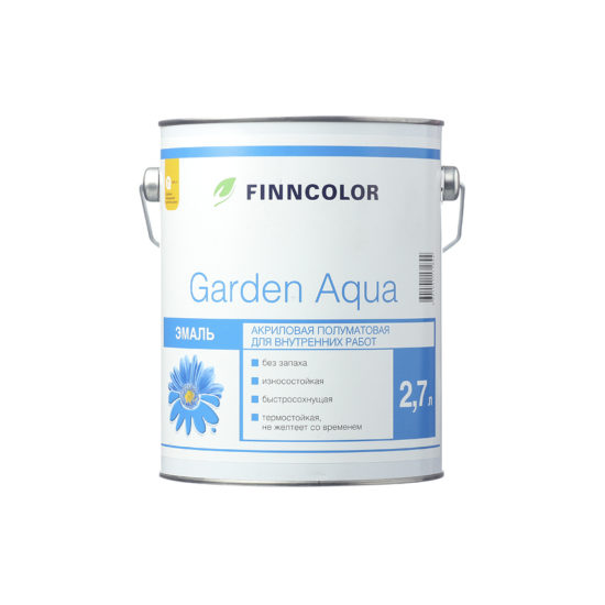Эмаль Finncolor Garden Aqua акриловая полуматовая база A 2.7 л
